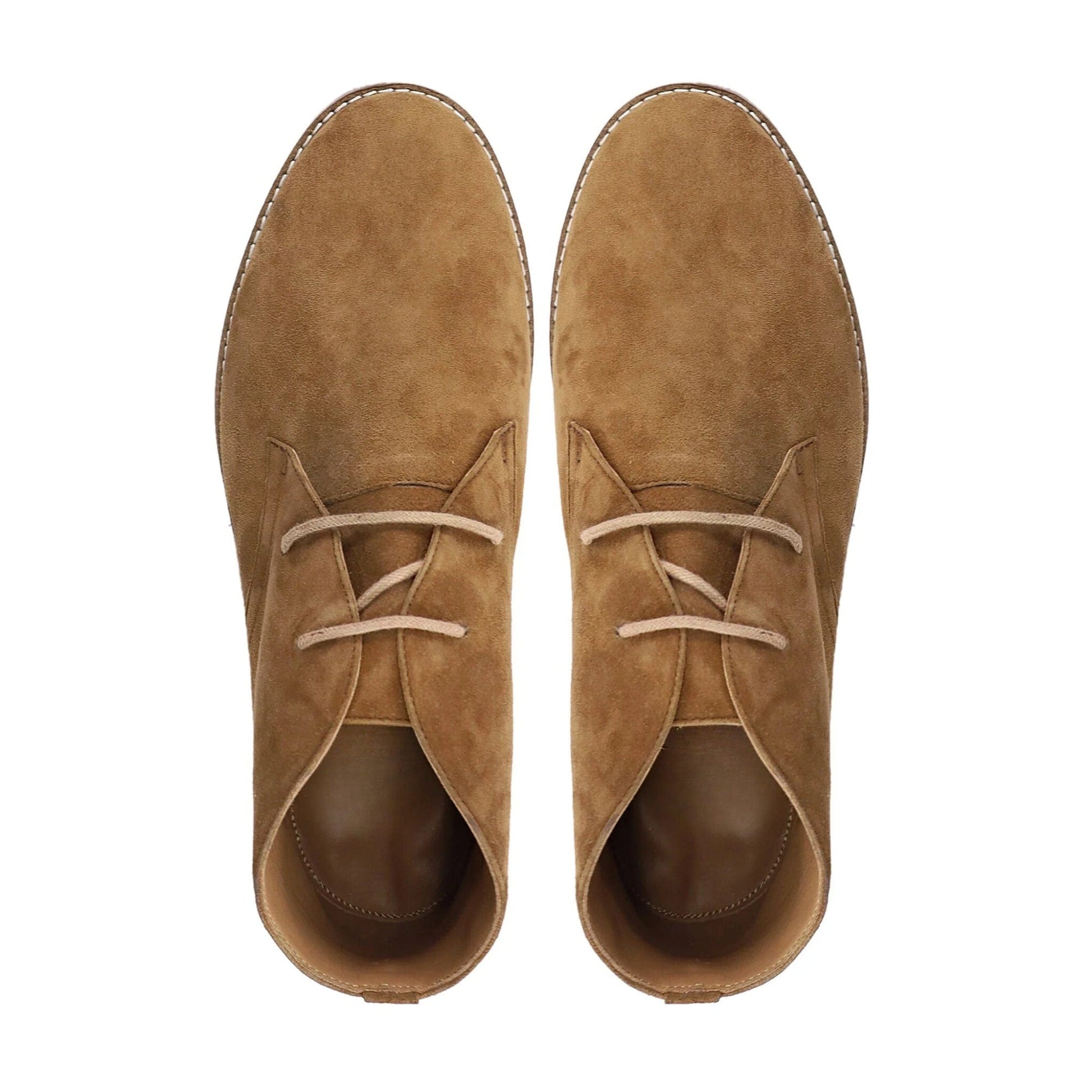 noirtide Handmade Custom Suede Leather Camel Dress Chukka Boots For Men