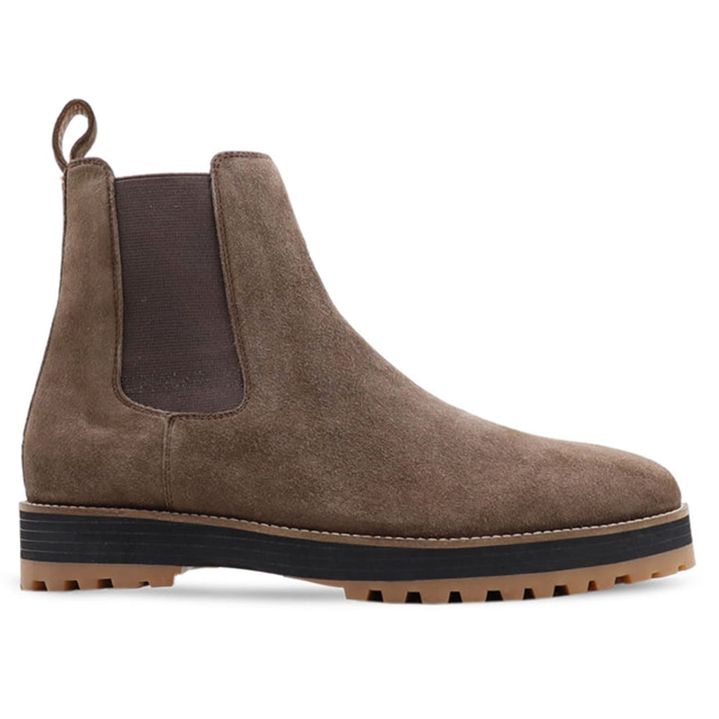 noirtide Handmade, Custom Suede Leather Men Brown Chelsea Boots