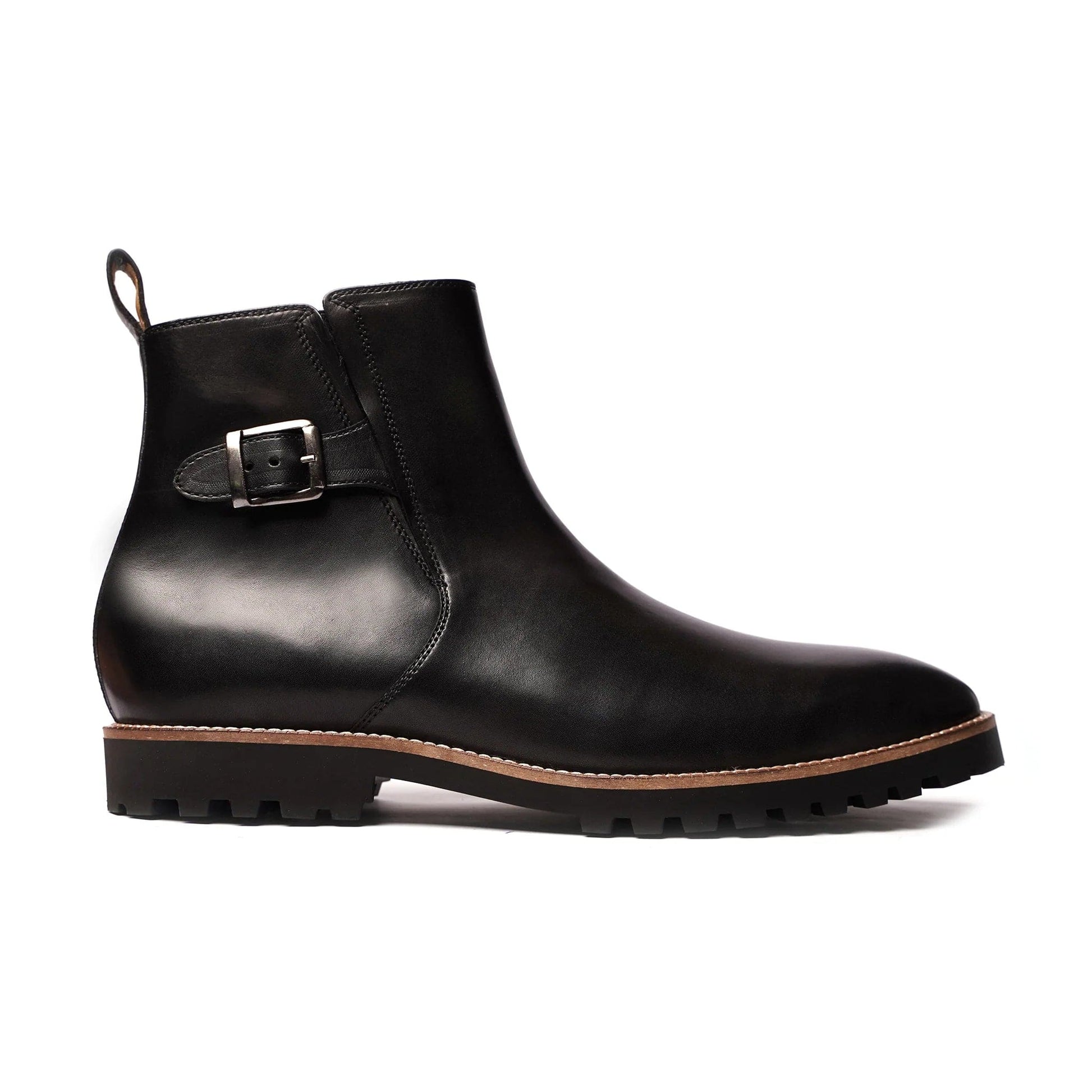 noirtide Handmade Customisable Black Calf Leather Chelsea Boots For Men