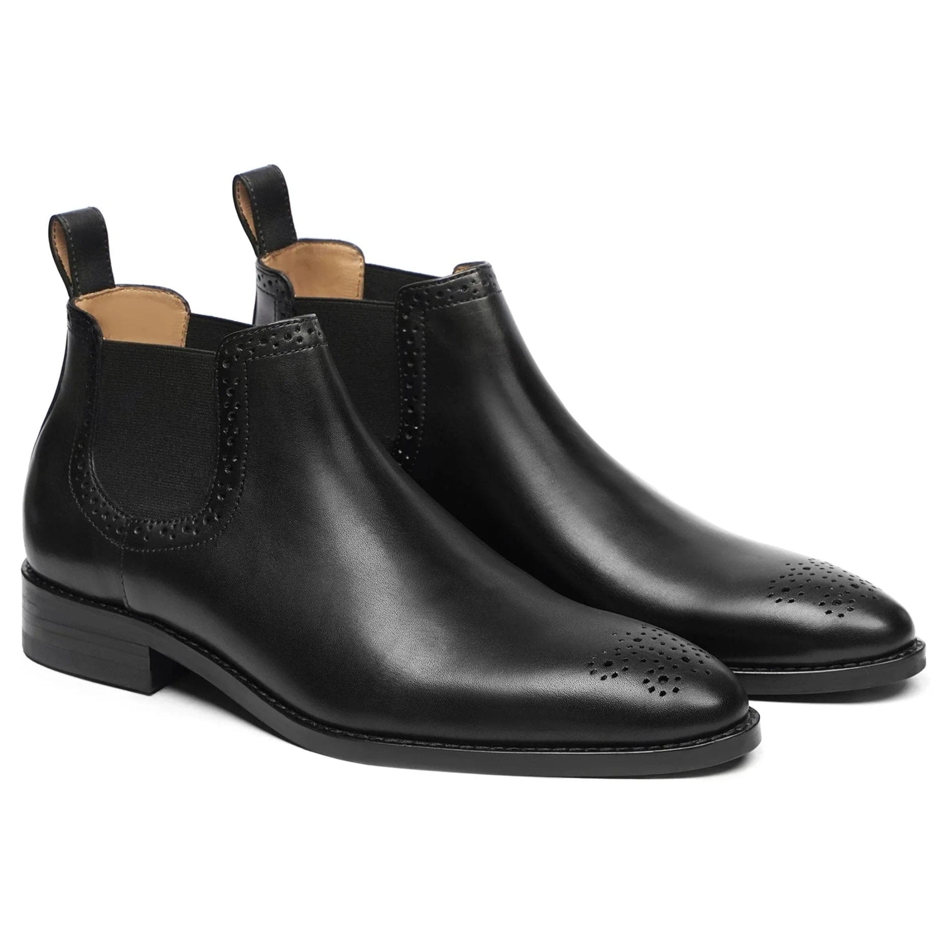 noirtide Handmade Customisable Black Leather Chelsea Boots For Men