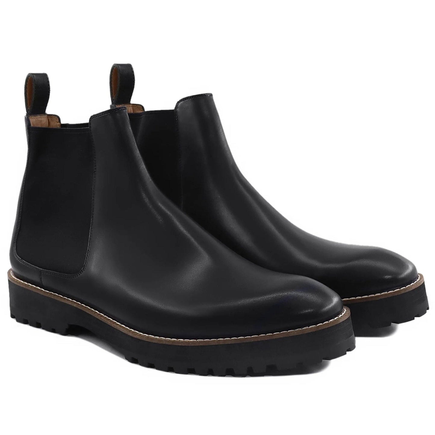 noirtide Handmade Customisable Black Leather Chelsea Boots For Men