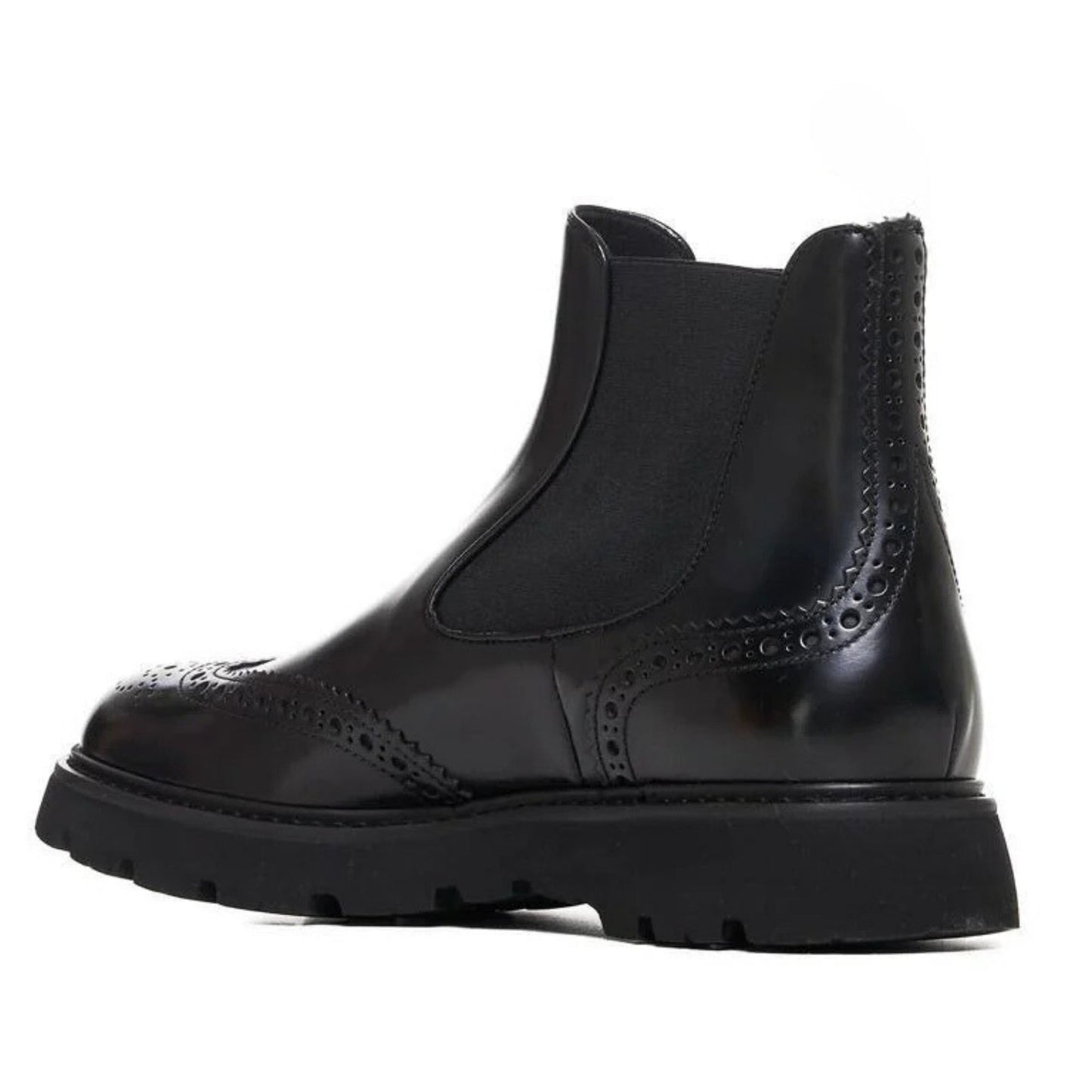 noirtide Handmade Customisable Black Leather Chunky Sole Chelsea Boots