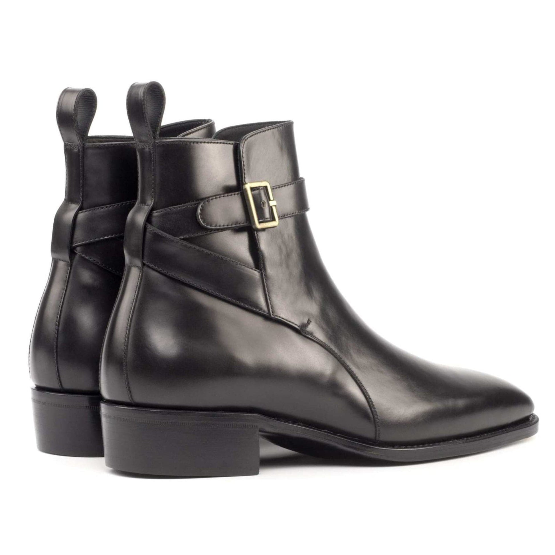 noirtide Handmade Customisable Black Leather Joshpur Boots For Men