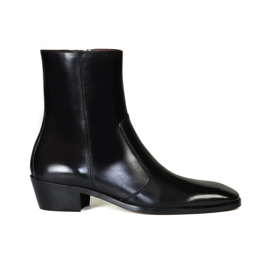 noirtide Handmade Customisable Black Patent Leather Chelsea Boots For Men