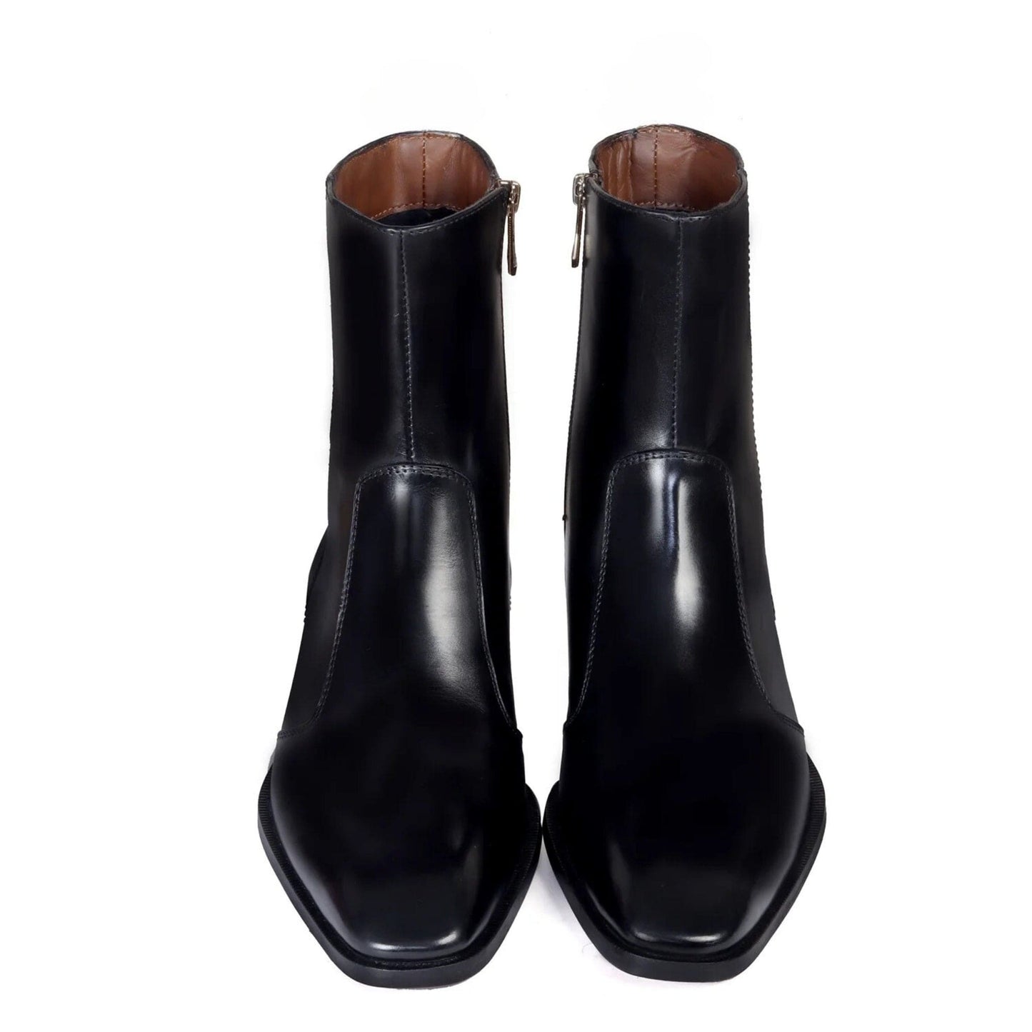 noirtide Handmade Customisable Black Patent Leather Chelsea Boots For Men