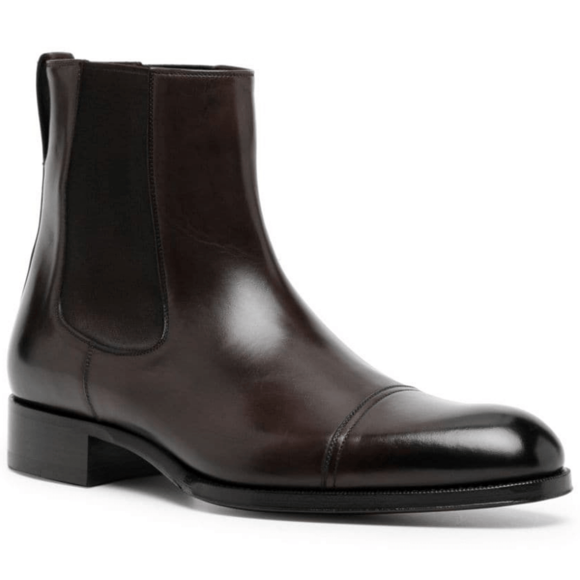 noirtide Handmade Customisable Brown Leather Chelsea Boots For Men