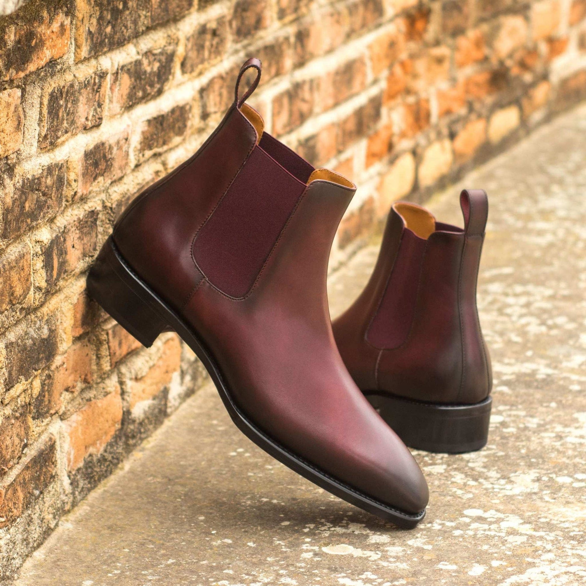 noirtide Handmade Customisable Brown Leather Chelsea Boots For Men