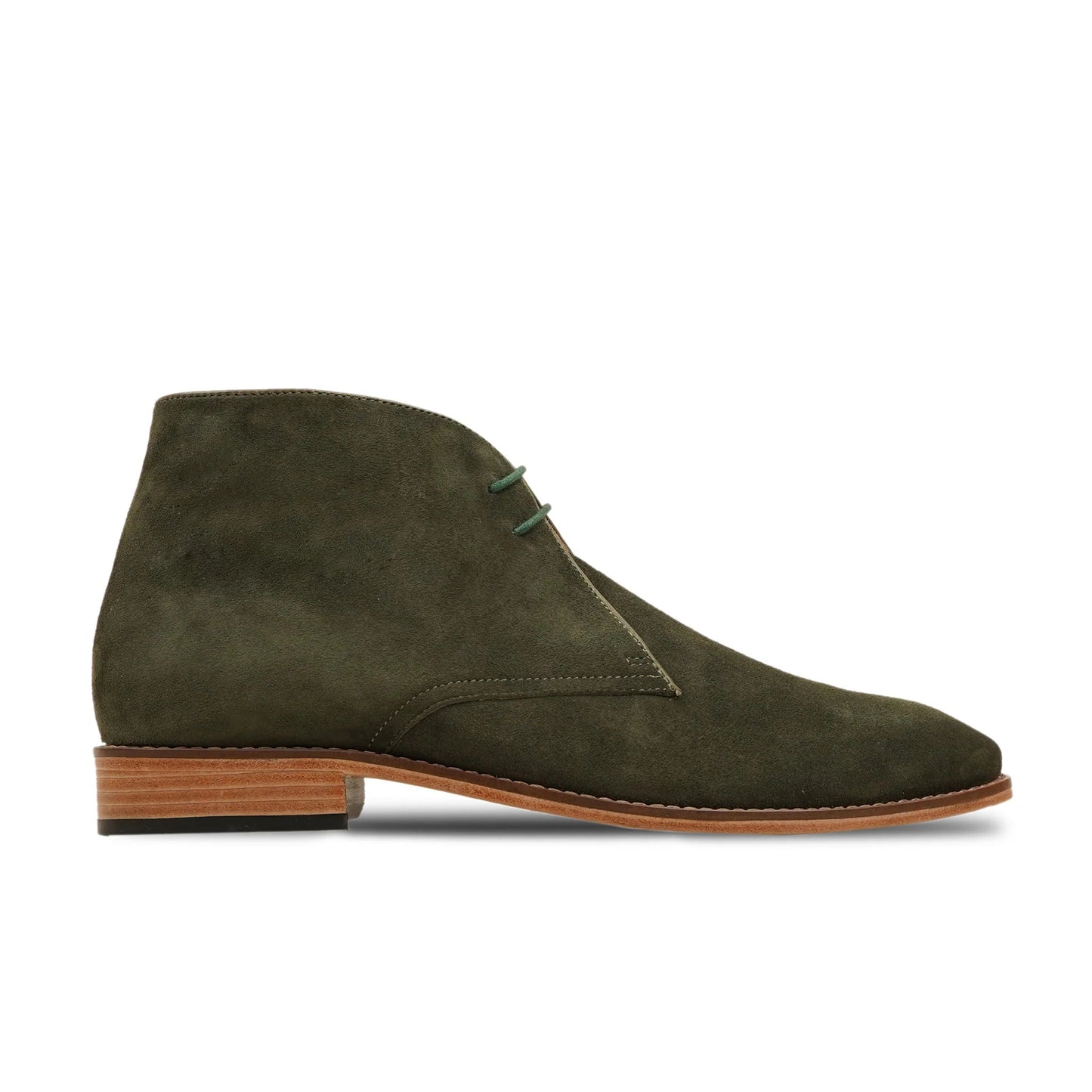 noirtide Handmade Customisable Olive Green Suede Leather Men Chukka Boots