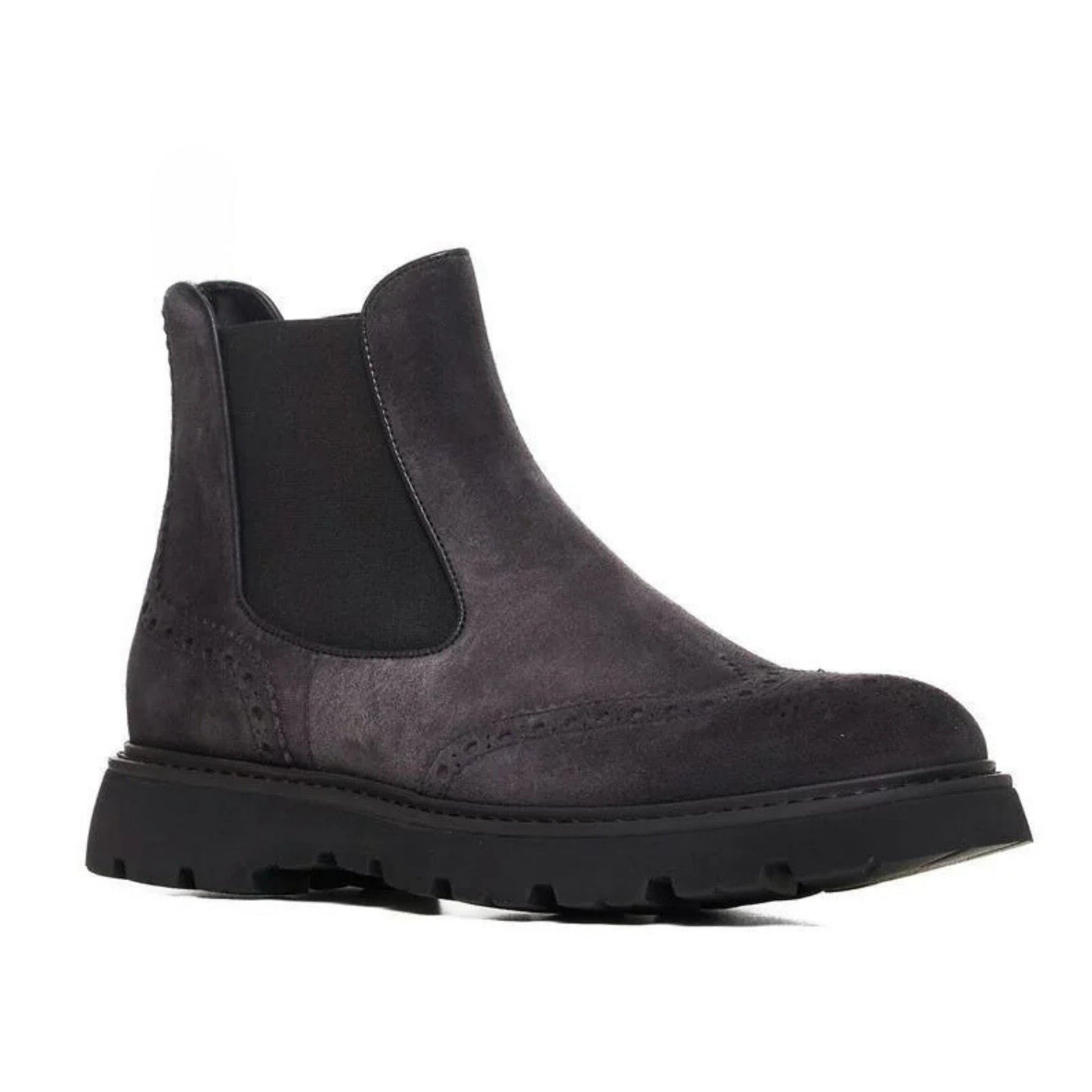 noirtide Handmade Customisable Suede Leather Chunky Sole Chelsea Boots