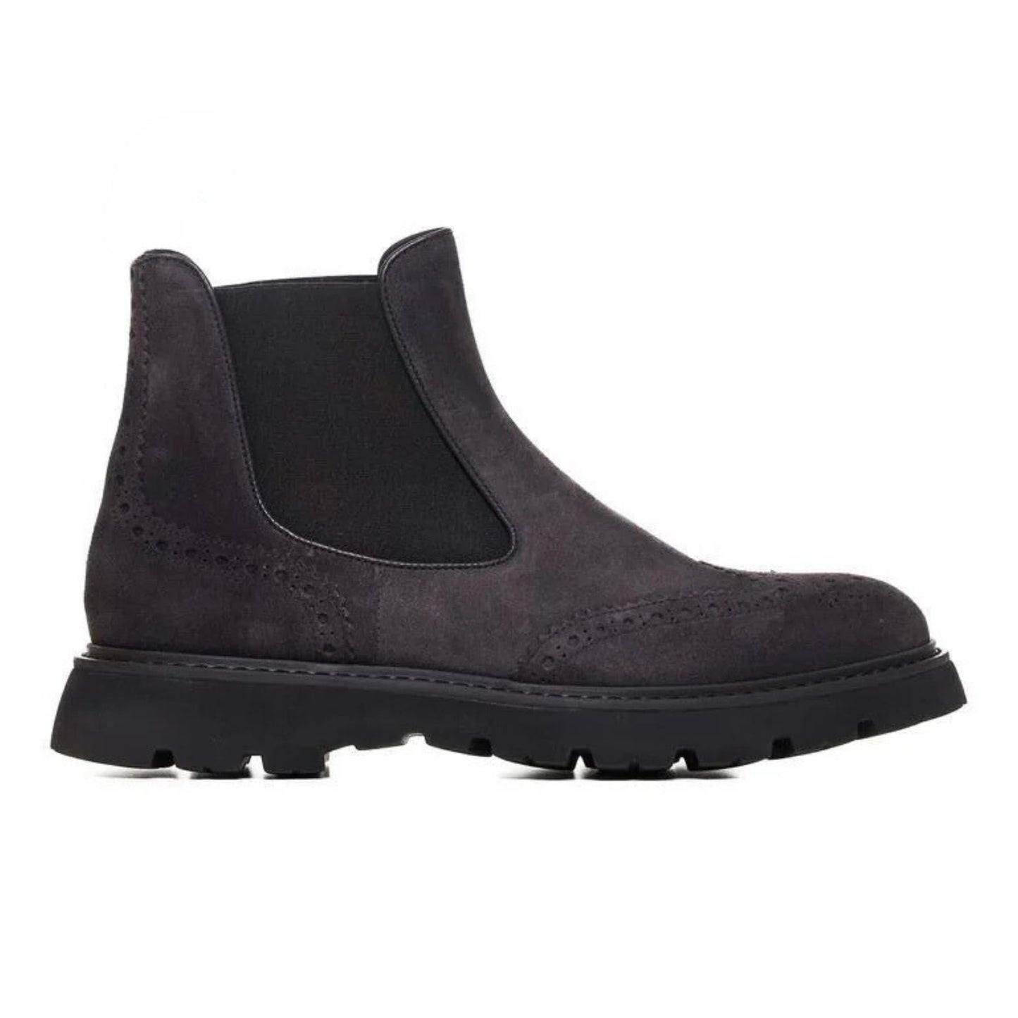 noirtide Handmade Customisable Suede Leather Chunky Sole Chelsea Boots