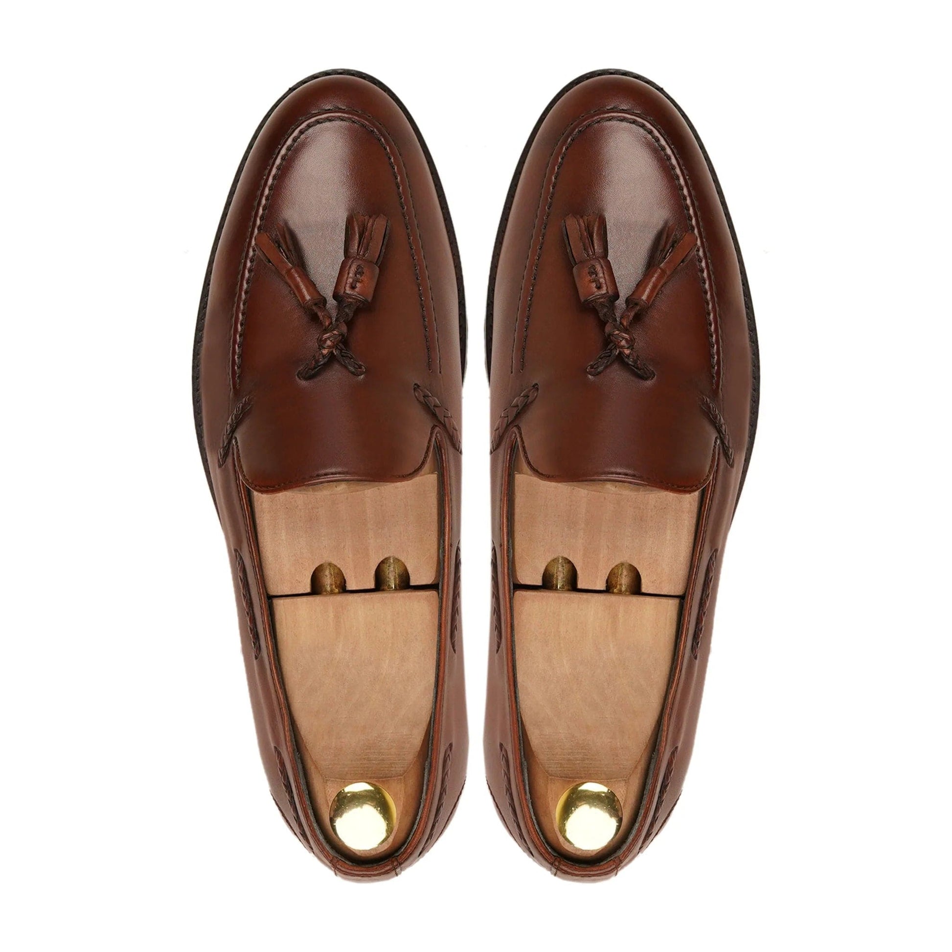 noirtide Handmade Customizable Calf Leather Brown Men Tassel Loafer