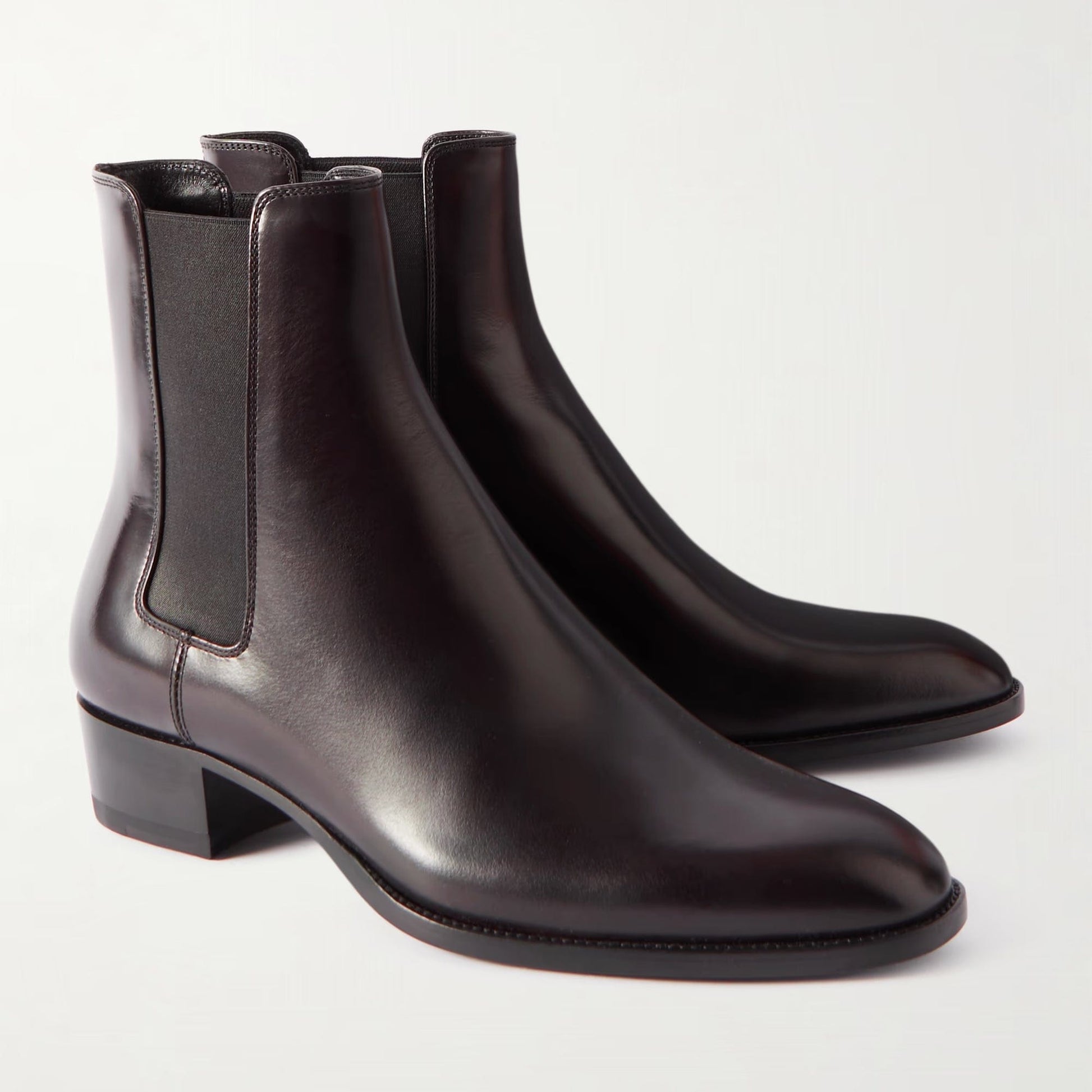 noirtide Handmade Customizable Calf Leather Dark Brown Men Chelsea Boots