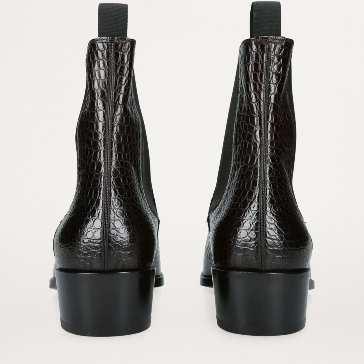 noirtide Handmade Customizable Croc-Effect Leather Chelsea Boots