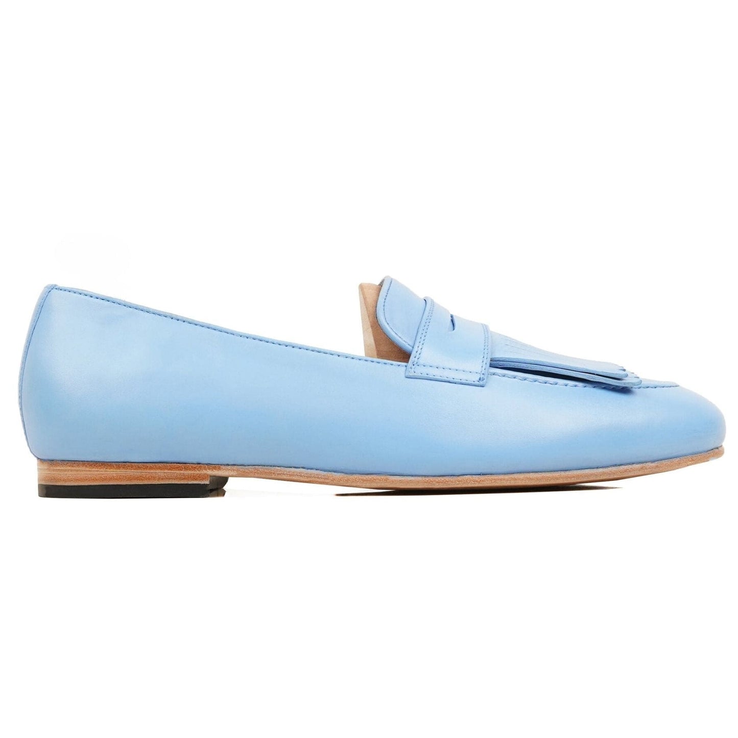 noirtide Handmade Customizable Men's Sky Blue Calf Leather Loafer