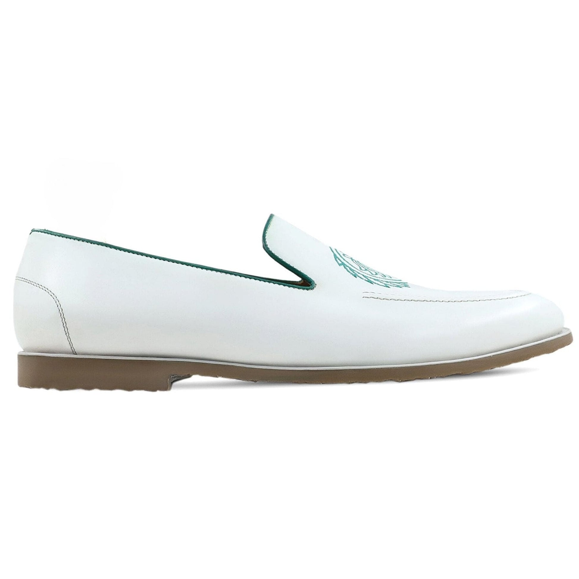 noirtide Handmade Customizable Men's White Calf Leather Loafer