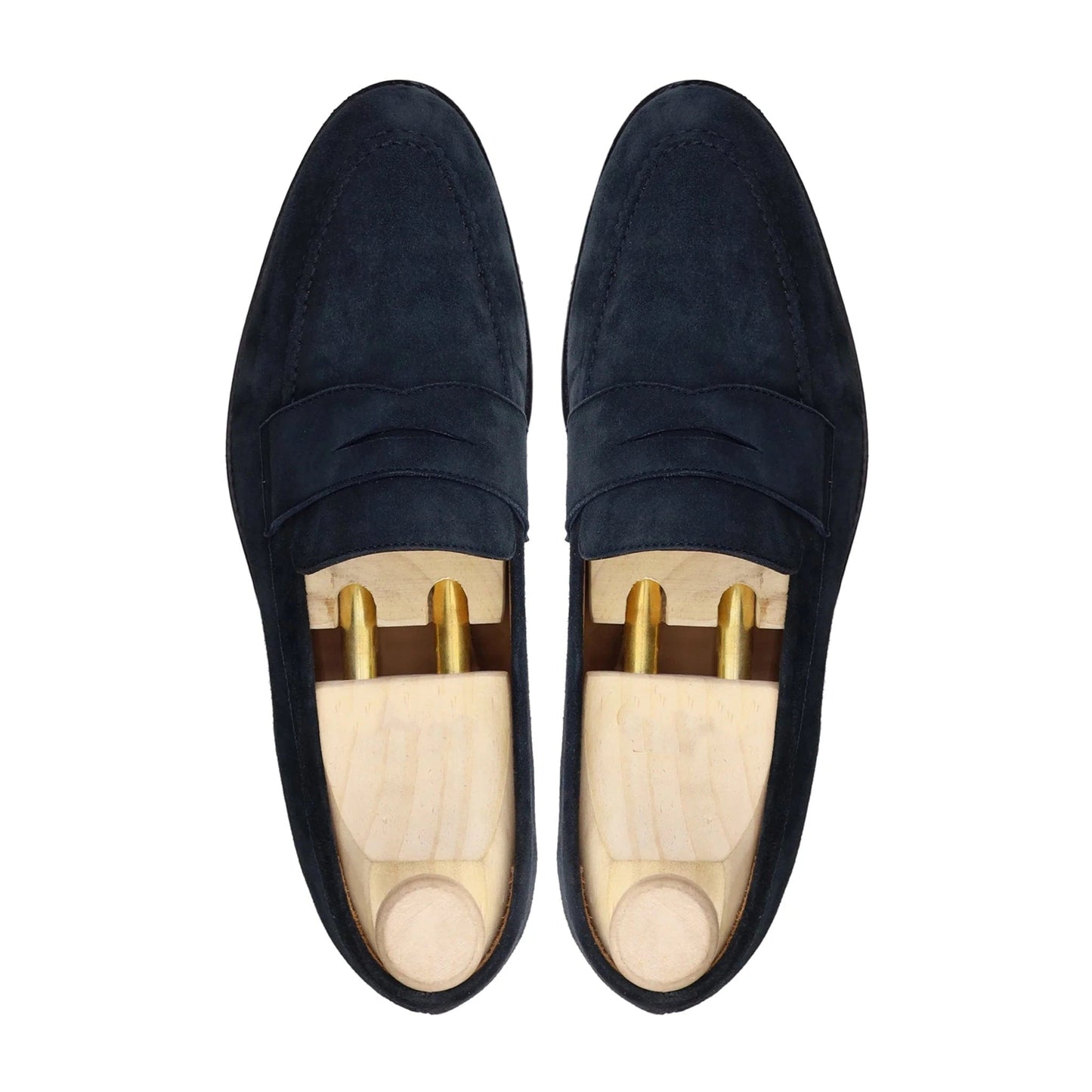 noirtide Handmade Customizable Men Suede Leather Blue Loafer