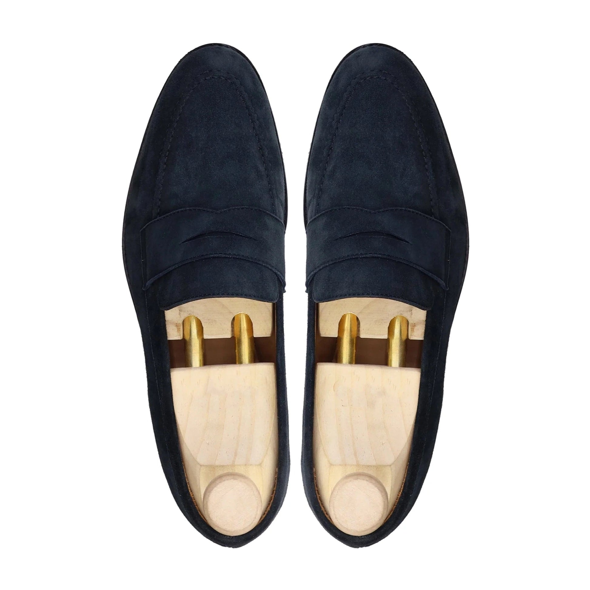 noirtide Handmade Customizable Men Suede Leather Blue Loafer