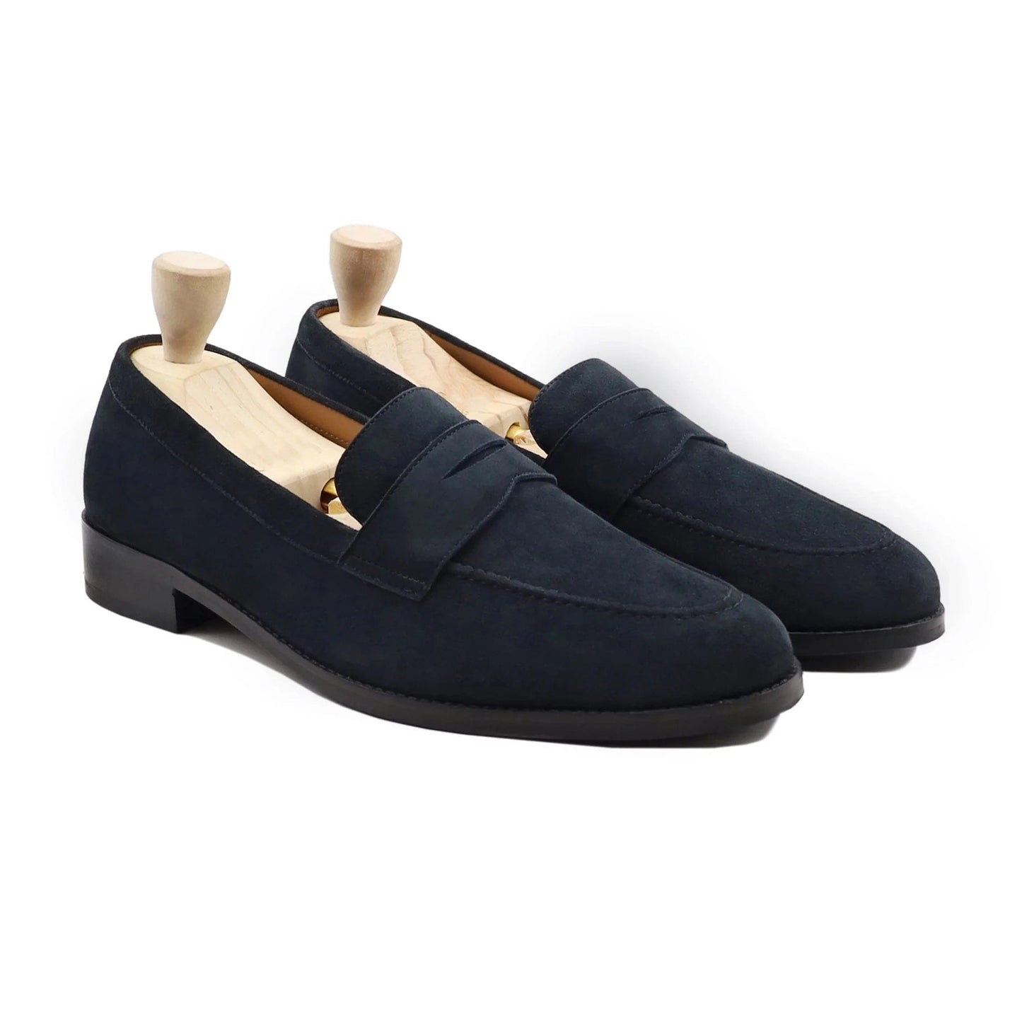 noirtide Handmade Customizable Men Suede Leather Blue Loafer