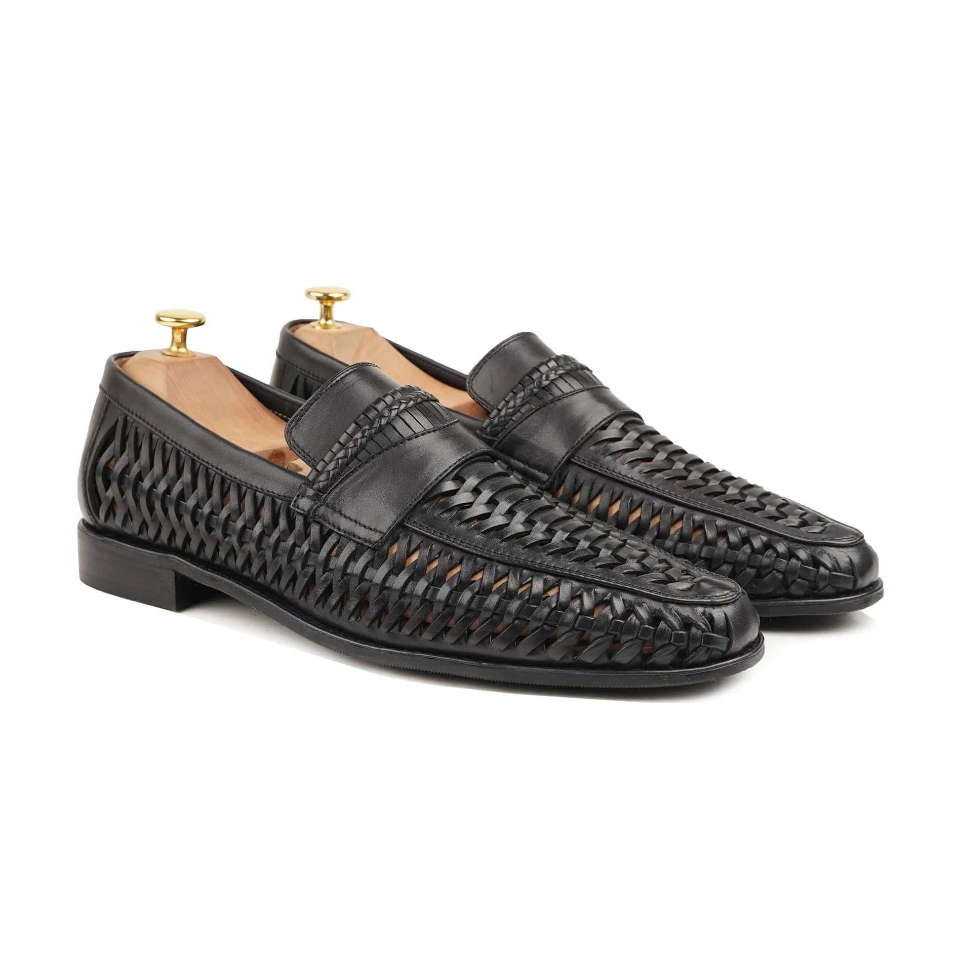 noirtide Handmade, Genuine Leather Handknitted Men Loafer with Leather Sole, Best for Summer