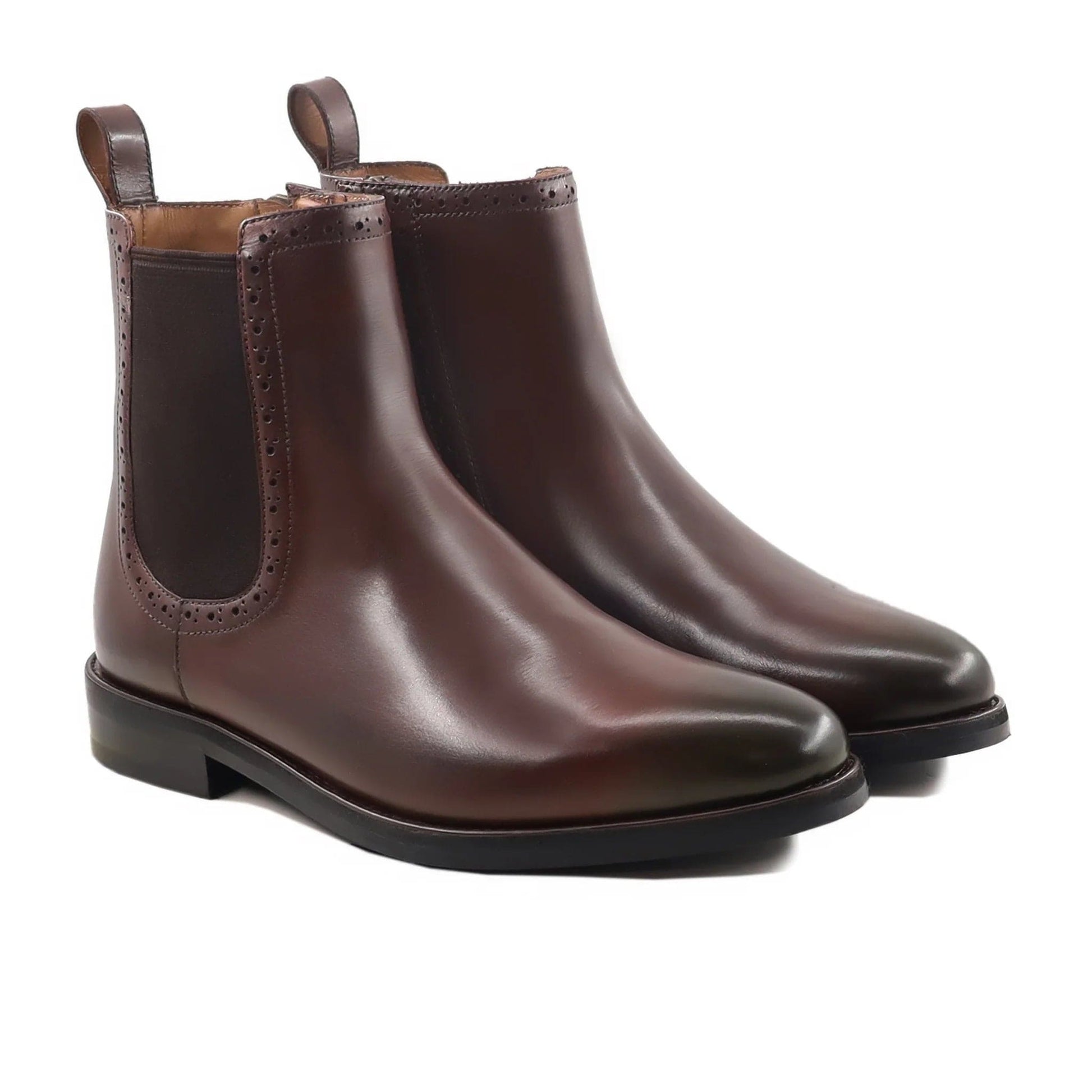 noirtide Handmade Men's Brown Calf Leather Chelsea Boot